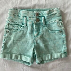 Cherokee High Waisted Aqua White Washed Shorts S